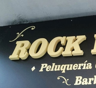 Letras corpóreas Rock Barber