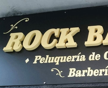 Letras corpóreas Rock Barber