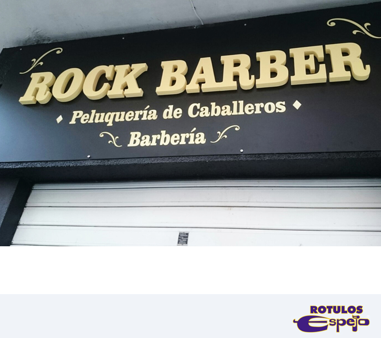 Letras corpóreas Rock Barber