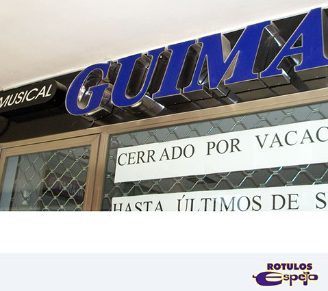 Letras corpóreas Granada. Rótulos corpóreos. Empresa de rótulos Granada.