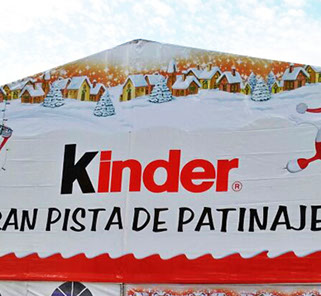 Lona publicitaria Kinder