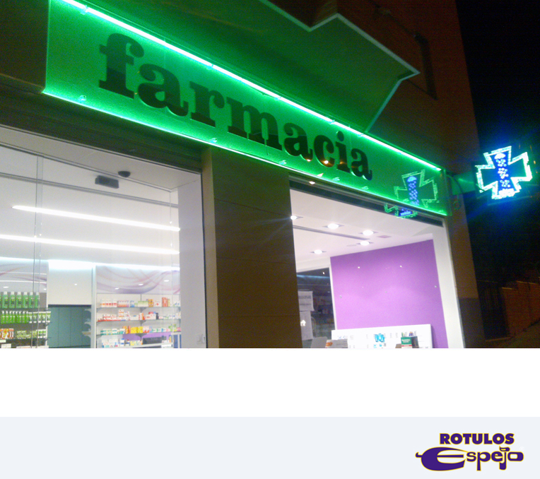 Rótulo luminoso farmacia