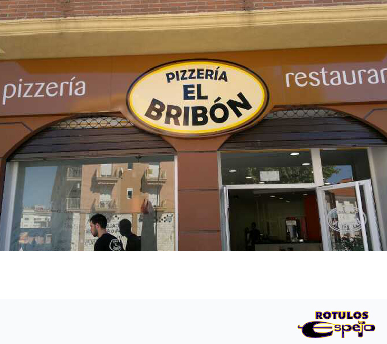 Rótulo luminoso pizzería El Bribón